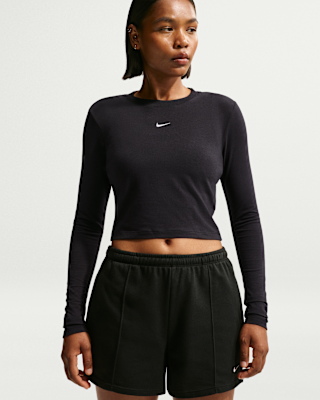 Женские  Nike Sportswear Chill Knit Slim Long-Sleeve Cropped Top