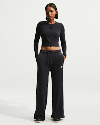Женские Nike Sportswear Club Fleece Mid-Rise Wide-Leg Sweatpants