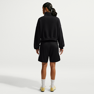 Nike Studio Fleece Orta Kalınlıkta Oversize Çeyrek Fermuarlı Crop Kadın Üstü görsel 5