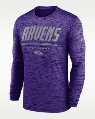 Мужская футболка Baltimore Ravens Sideline Team Issue Velocity Nike Dri-FIT NFL Long-Sleeve