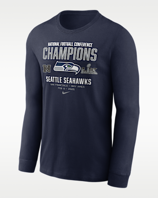 Мужская футболка Seattle Seahawks 2026 NFC Champions Team Nation Nike NFL Long-Sleeve