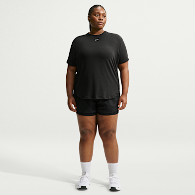 Nike One Relaxed Dri-FIT Kısa Kollu Kadın Üstü (Büyük Beden) görsel 4