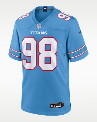 Мужские джерси Jeffery Simmons Tennessee Titans Nike NFL Game Jersey