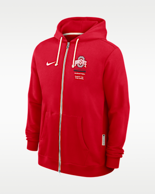 Мужское худи Ohio State Sideline Standard Issue Nike Dri-FIT College Full-Zip Hoodie