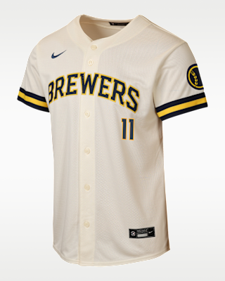 Детские джерси Jackson Chourio Milwaukee Brewers Big Kids' Nike MLB Stadium Home Jersey