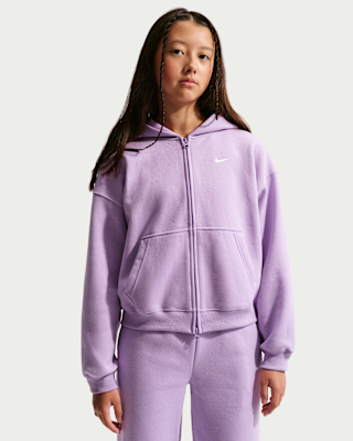 Детское худи Nike Sportswear Studio Fleece Big Kids' (Girls') Oversized Full-Zip Hoodie