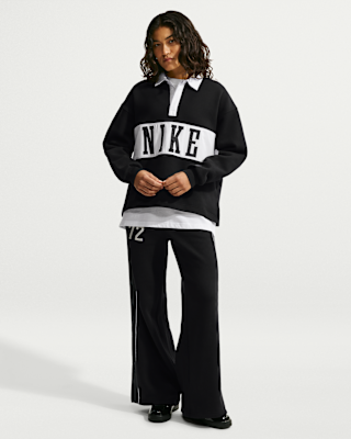 Женские  Nike Studio Fleece Medium Weight Mid-Rise Wide-Leg Pants