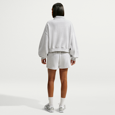 Nike Studio Fleece Orta Kalınlıkta Oversize Çeyrek Fermuarlı Crop Kadın Üstü görsel 5