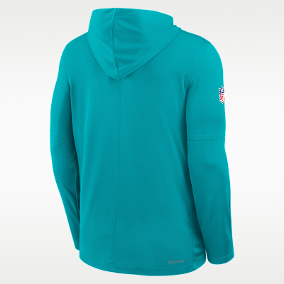 Miami Dolphins Pure Fury Sideline Men's Nike Dri-FIT NFL Long-Sleeve Hooded Top