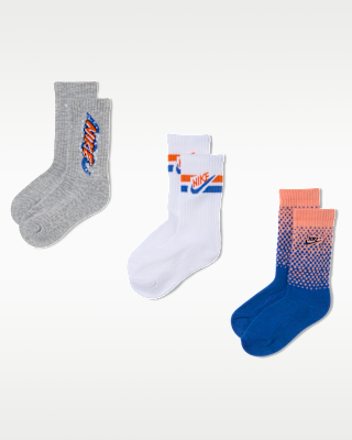 Детские носки Nike Kids' Snow Motion Cushioned Crew Socks (3 Pairs)