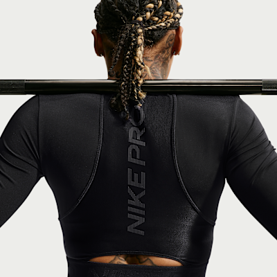 Nike Pro 365 Dri-FIT Crop Uzun Kollu Kadın Üstü görsel 2