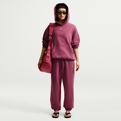 Nike Studio Fleece Orta Kalınlıkta Oversize Kapüşonlu Kadın Sweatshirt'ü görsel 4