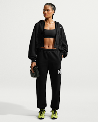 Женские  Nike Studio Fleece Medium Weight "Graphic Pack" Oversized Cuffed Logo Pants