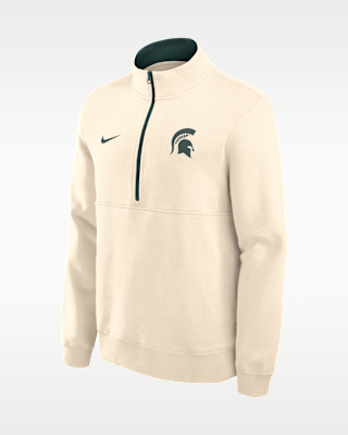 Мужские  Michigan State Primetime Primary Logo Nike College 1/2-Zip Crew