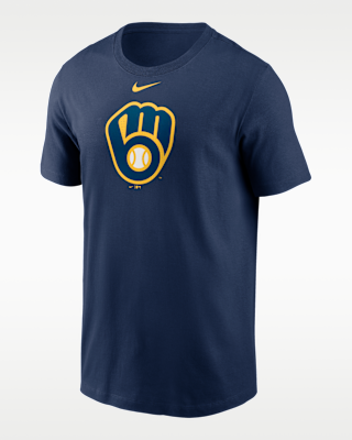 Мужская футболка Milwaukee Brewers Fuse Large Logo Nike MLB