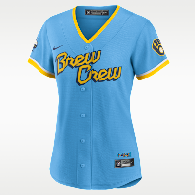 Jersey de béisbol Replica para mujer MLB Milwaukee Brewers City Connect (Christian Yelich)