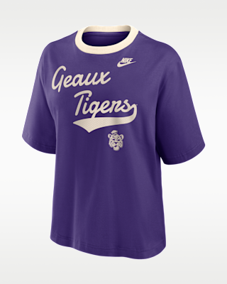 Женская футболка LSU Legacy Fight Song Boxy Nike College