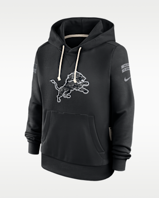 Женское худи Detroit Lions Salute to Service Sideline Nike Dri-FIT NFL Pullover Hoodie