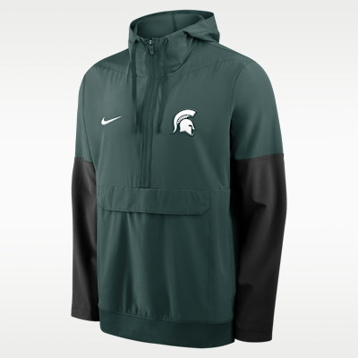 Chamarra universitaria Nike con gorro de medio cierre para hombre Michigan State Anorak