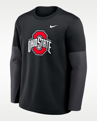 Мужская футболка Ohio State Sideline Coach Nike Therma-FIT College Long-Sleeve