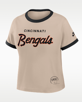 Женская футболка Cincinnati Bengals Rewind Ringer Mod Nike NFL Cropped