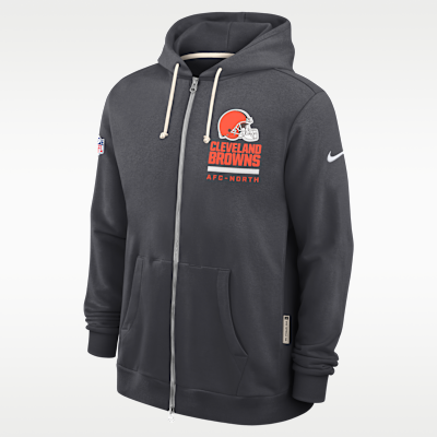 Sudadera con gorro Nike Dri-FIT de la NFL de cierre completo para hombre Cleveland Browns Utility Player Sideline
