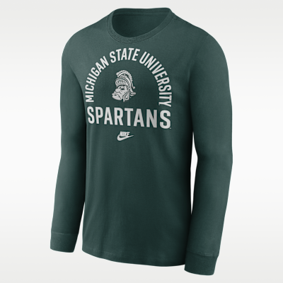 Michigan State Legacy Arched Logo Men's Nike College Long-Sleeve T-Shirt