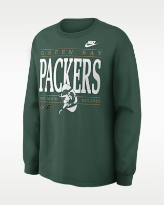 Мужская футболка Green Bay Packers Rewind Max90 Nike NFL Long-Sleeve