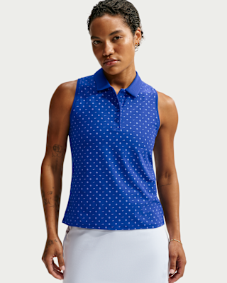 Женские Nike Victory Dri-FIT Sleeveless Printed Golf Polo