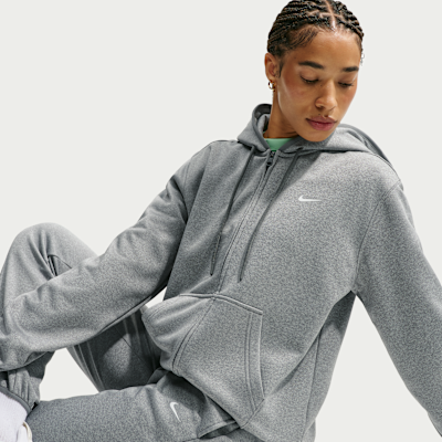 Nike Studio Fleece Sport Therma-FIT Tam Fermuarlı Kadın Kapüşonlu Üstü