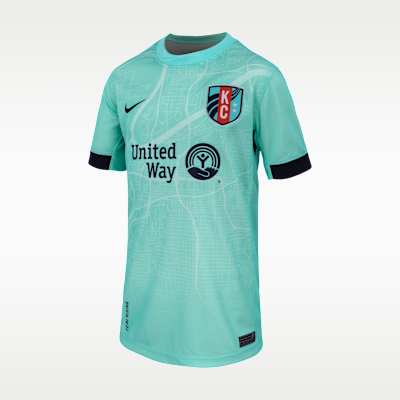 Debinha de Oliveira KC Current 2025 Stadium Away Big Kids' Nike Dri-FIT NWSL Replica Jersey