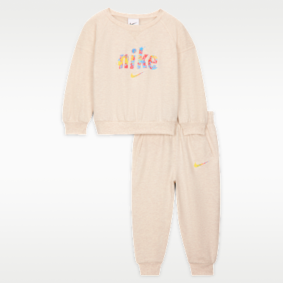 Nike E1D1 Baby (12-24M) French Terry 2-Piece Graphic Crew Set