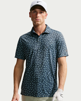 Мужские  Nike Par Dri-FIT Grass Print Golf Polo