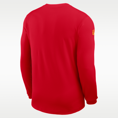 Playera de manga larga Nike Dri-FIT de la NFL para hombre Kansas City Chiefs Sideline Coach
