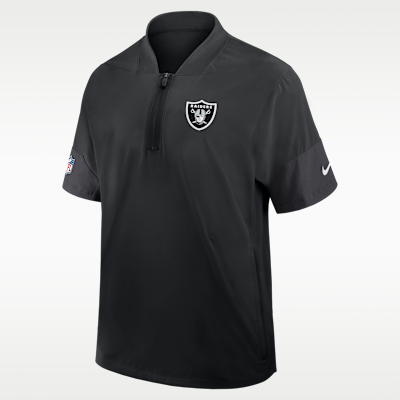 Las Vegas Raiders Sideline Coach Men's Nike NFL 1/2-Zip Short-Sleeve Jacket