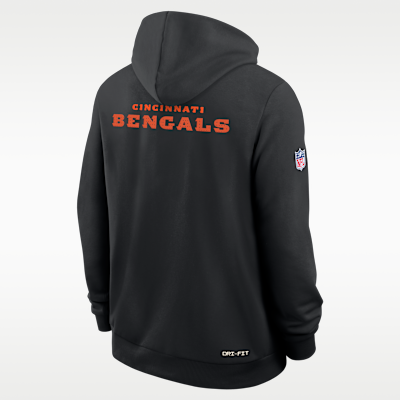 Sudadera con gorro sin cierre Nike Dri-FIT de la NFL para hombre Cincinnati Bengals Initial Home Sideline