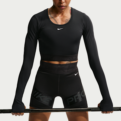 Nike Pro 365 Dri-FIT Crop Uzun Kollu Kadın Üstü