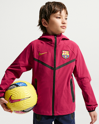 Женская куртка FC Barcelona Tech Big Kids' (Boys') Nike Soccer Full-Zip