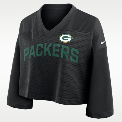 Green Bay Packers Wide Receiver Jersey Fashion Women's Nike Dri-FIT NFL Cropped Top
