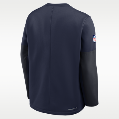 New England Patriots Scripted To Win Sideline Coach Men's Nike Therma-FIT NFL Long-Sleeve T-Shirt