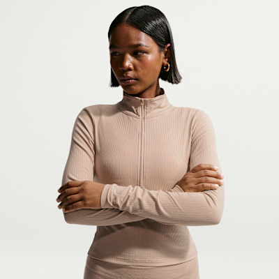 Nike Sportswear Chill Knit Women's Tight Quarter-Zip Long-Sleeve Ribbed Top