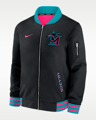 Мужская куртка Miami Marlins Authentic Collection City Connect Nike MLB Full-Zip Bomber