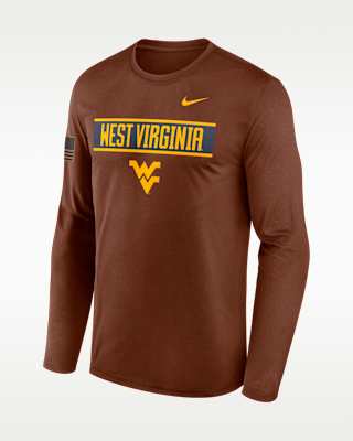 Мужская футболка West Virginia Courtside Nike Dri-FIT College Long-Sleeve