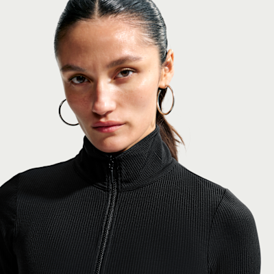 Nike Sportswear Chill Knit Sıkı Kesimli Çeyrek Fermuarlı Uzun Kollu Fitilli Kadın Üstü görsel 3