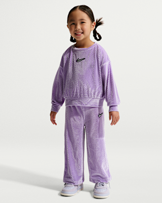 Детские Nike Toddler Swoosh Sparkle 2-Piece Velvet Pants Set