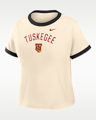 Женская футболка Nike College (Tuskegee University) Cropped Ringer