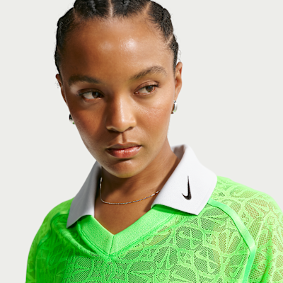 Nike Sportswear Bol Kesimli Dantelli Polo Jarse Kadın Üstü görsel 3