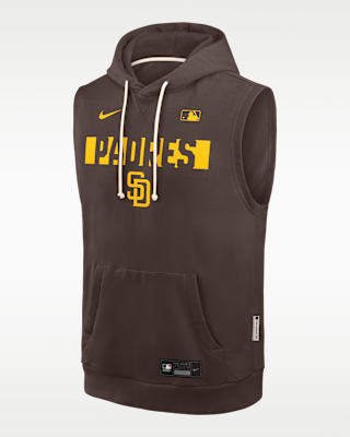 Мужское худи San Diego Padres Authentic Collection Standard Issue Nike Dri-FIT MLB Sleeveless Pullover Hoodie