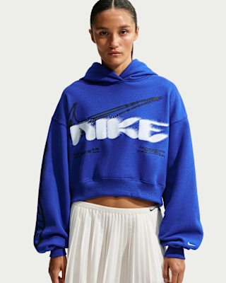 Женское худи Nike Studio Fleece Medium Weight Cropped Oversized Pullover Hoodie