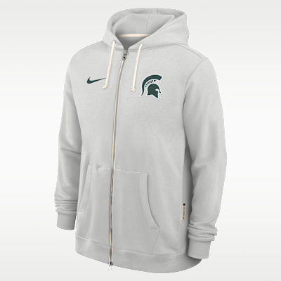 Sudadera con gorro universitaria Nike Dri-FIT de cierre completo para hombre Michigan State Sideline